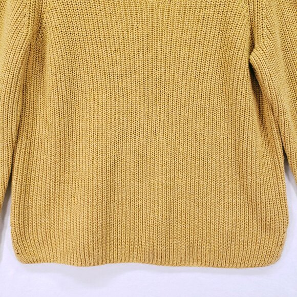 Coldwater Creek Mustard Yellow Knit Relaxed V Neck Fall Sweater Size L - Picture 3 of 13
